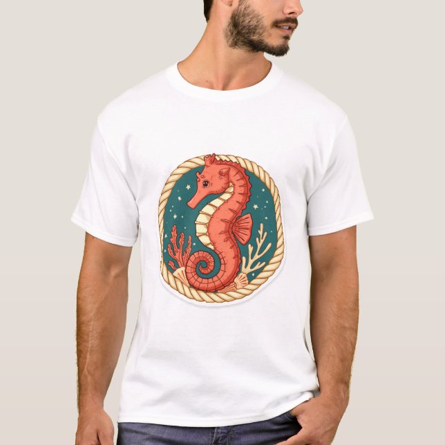 Camiseta Seepferdchen Im Seemannsgarn (Frente)