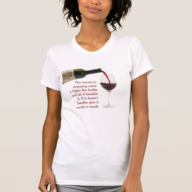 Camiseta segredo de apreciar vinho (Frente)