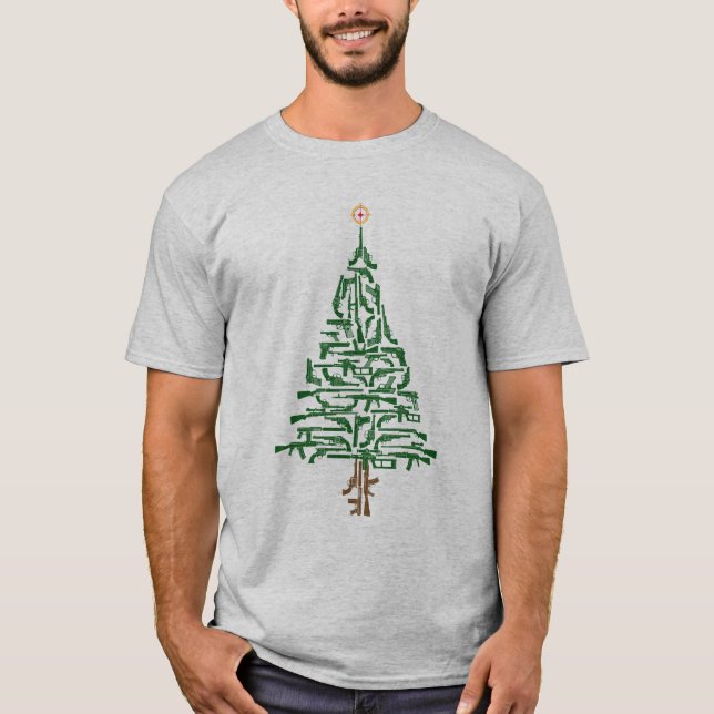 Camiseta Segunda Emenda Árvore de Natal do Hunter (Frente)