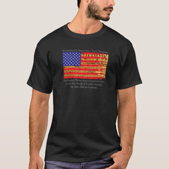 Camiseta Segunda Emenda Semi Automatic Rifle American Fl (Frente)