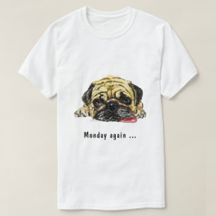 Camiseta Segunda-Feira Novamente Engraçada Cachorrão Cach