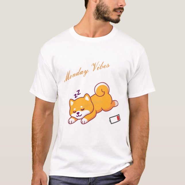 Camiseta Segunda-feira Shiba Vibes (Frente)