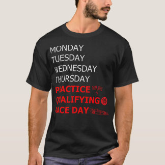 Camiseta Segunda-feira Terça-feira Quinta-feira Prática Qua
