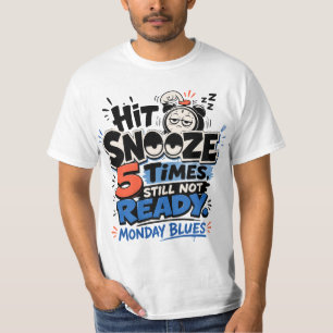 Camiseta Segunda-Feira Triste Divertida   Despertador Humor