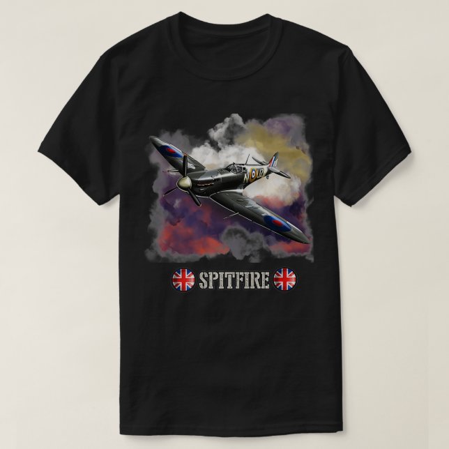 Camiseta Segunda Guerra Mundial: Aeronave Britânica SuperMa (Frente do Design)
