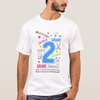 Camiseta Segunda Série Volta às Aulas Doodle no Quadro Negr