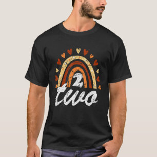 Camiseta segundo aniversário 2 Anos De Idade Família Arco-Í