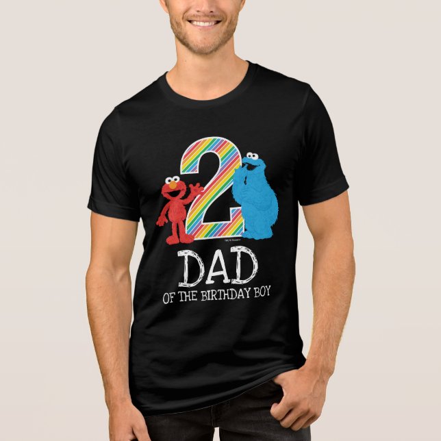 Camiseta Segundo aniversário Arco-Íris da Rua Sésame | PAI (Frente)
