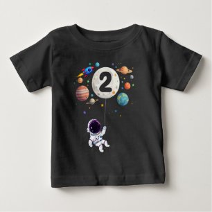 Camiseta segundo aniversário Astronauta de Planetas de Astr