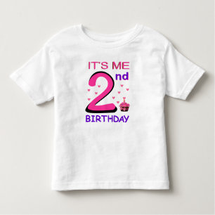 Camiseta segundo aniversário Baby shirt rosa fofa