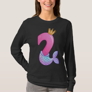 Camiseta Segundo aniversário da Coroa Rainha Sereia com 2 A