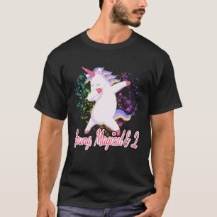 Camiseta segundo aniversário, Dabbing Unicorn Young Magic