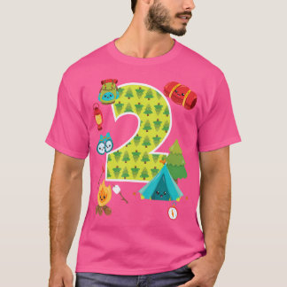 Camiseta Segundo aniversário De 2 Anos De Idade Para Acampa