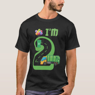 Camiseta segundo aniversário De Caminhão De Lixo De 2 Ano