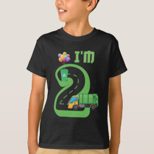 Camiseta segundo aniversário De Caminhão De Lixo De 2 Ano