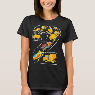 Camiseta Segundo aniversário De Construção De Caminhão Com