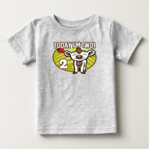 Camiseta segundo aniversário de criança hoje sou dois!Vac