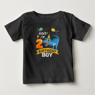 Camiseta segundo aniversário De Presente T Rex Dinossauro 