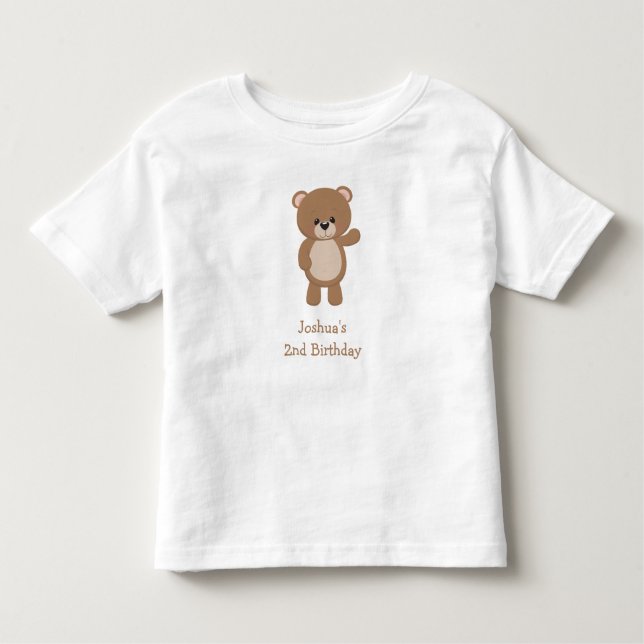 Camiseta Segundo aniversário de Segundo Urso Bonito (Frente)