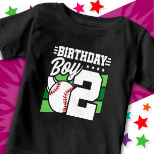 Camiseta segundo aniversário de Tema de Festa de Baseball c