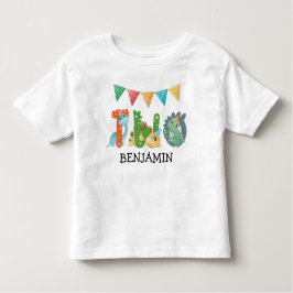 Camiseta Segundo Aniversário Dinossauro Bebê