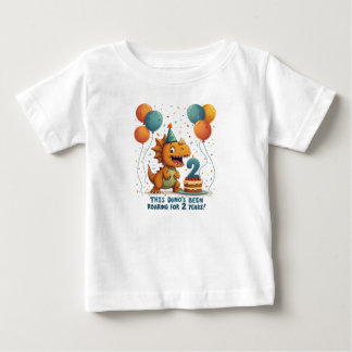 Camiseta Segundo aniversário Dinossauro Divertido