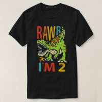 segundo aniversário Dinossauro T Rex Rawr Eu sou 2