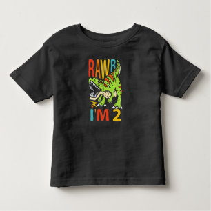 Camiseta segundo aniversário Dinossauro T Rex Rawr Eu sou 2