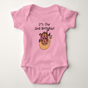 Camiseta Segundo aniversário do menino e da menina do