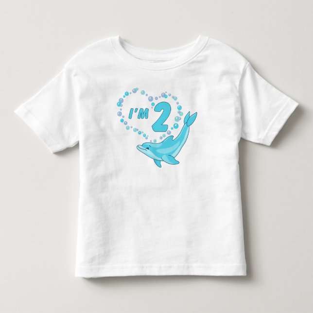 Camiseta Segundo aniversário Dolphin Heart (Frente)