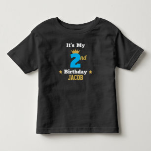 Camiseta Segundo aniversário Dourado e Estrelas em Cubra Pe