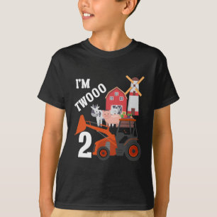 Camiseta segundo aniversário Kid Fazenda Trator amante de 2