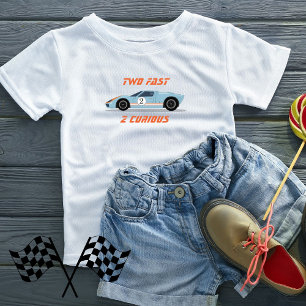 Camiseta Segundo aniversário Moderno de Dois Carro Race Ráp