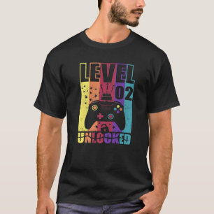 Camiseta Segundo aniversário Nível 2 Aniversário Do Nív