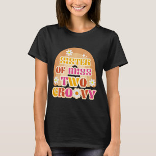 Camiseta Segundo aniversário Retro Boho Irmã Arco-Íris Dois