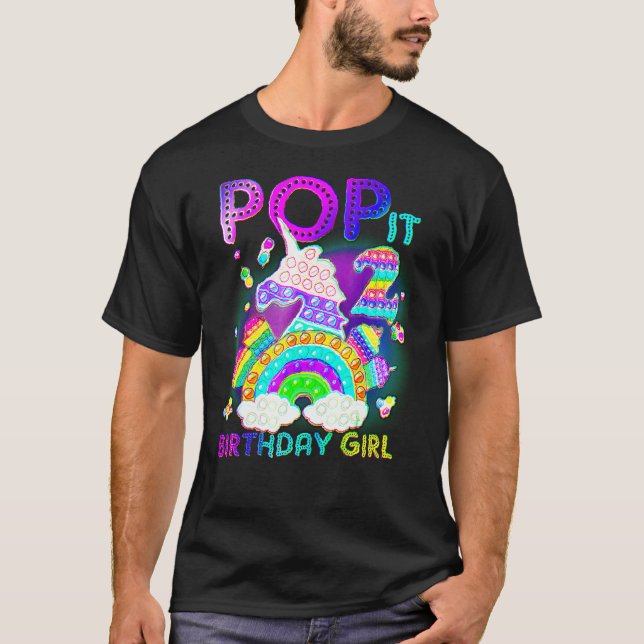 Camiseta segundo aniversário Unicorn Fidget Pop It Birthday (Frente)