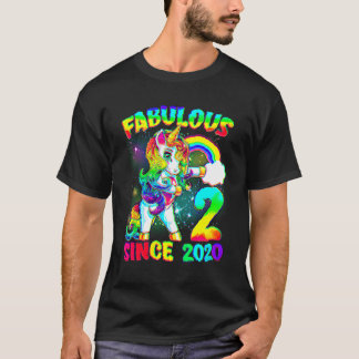 Camiseta segundo aniversário Unicórnio Garota Fabulosa De 2