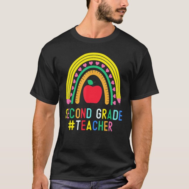 Camiseta Segundo Arco-Íris Professor de Segundo Grau Quadra (Frente)