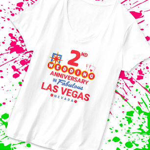 Camiseta segundo Casado Casais de Aniversário de Las Vegas