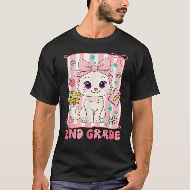 Camiseta Segundo De Grau Víblia De Volta Para Gato Escolar  (Frente)