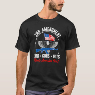 Camiseta segundo Emenda A Deus Arma Armas Fez a América Arm