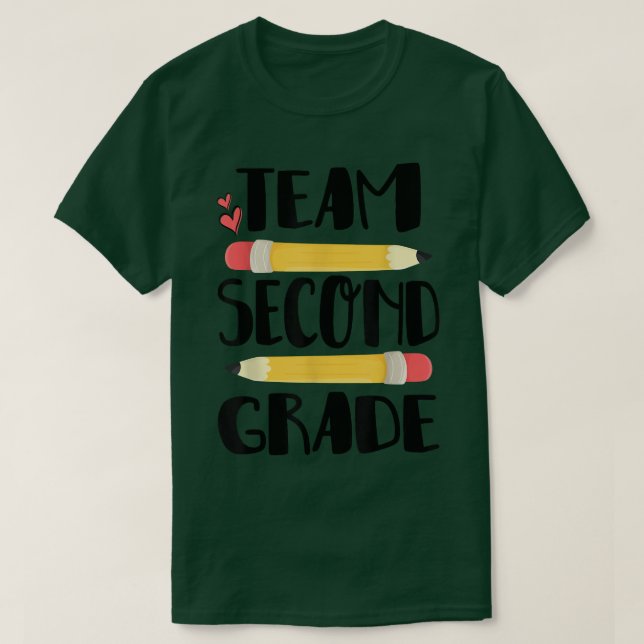 Camiseta Segundo Engraçado Da Equipe De Volta Ao Professor  (Frente do Design)
