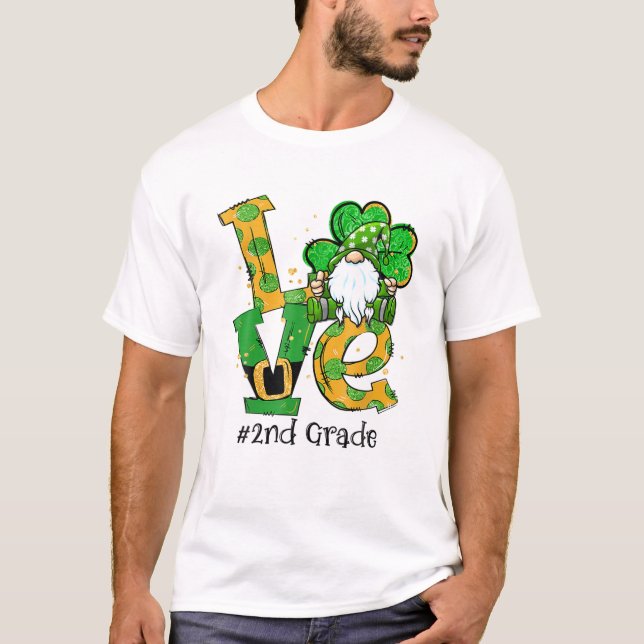 Camiseta SEGUNDO Gnome Lucky Shamrock Rua D de Patrick (Frente)