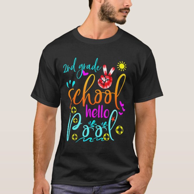 Camiseta segundo Grau Bye School Hello Piscina Tie Dye Grad (Frente)
