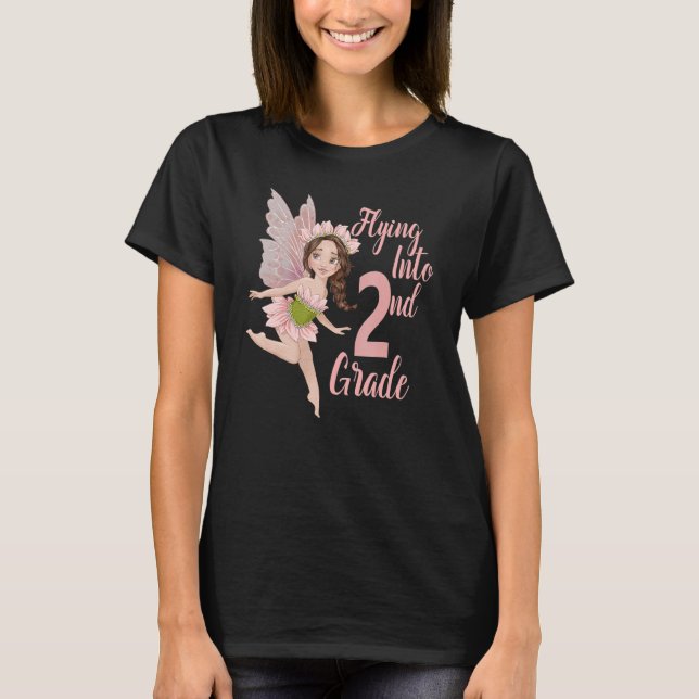 Camiseta segundo Grau Fada Garota 1rua Dia De Fadas Escolar (Frente)