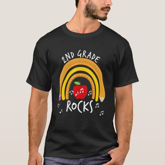 Camiseta segundo Grau Rocha Arco-Íris De Volta À Escola (Frente)