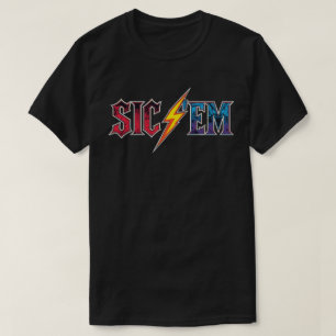 Camiseta Segundo grau Sic'Em Go Dawgs Futebol Pride e Fanw