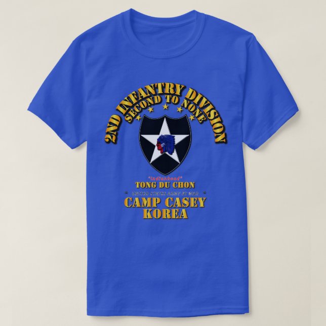 Camiseta segundo Infantaria Div Camp Casey Korea Tong Du Ch (Frente do Design)