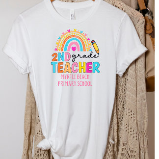 Camiseta Segundo moderno - Grau Arco-Íris Nome da Escola de