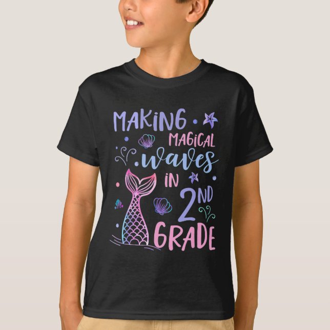 Camiseta segundo Para Meninas Sereia Fresca De Volta À Esco (Frente)